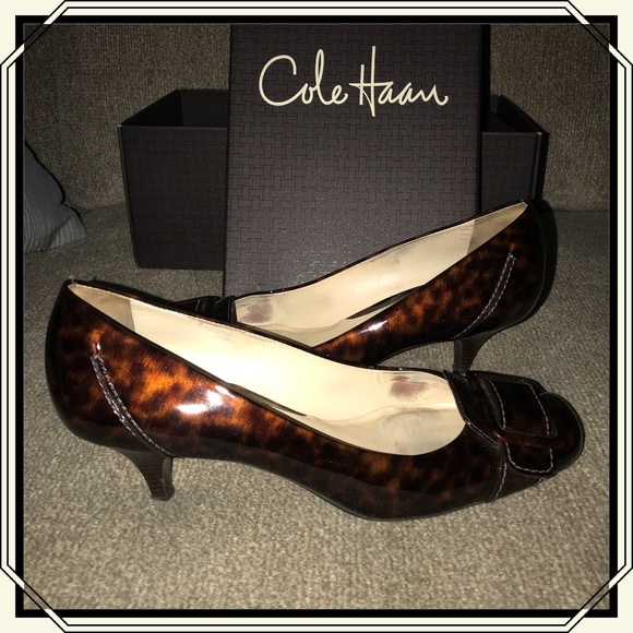 Cole Haan Sydney Tortoise Pump Heels Size 7.5 - Picture 1 of 8